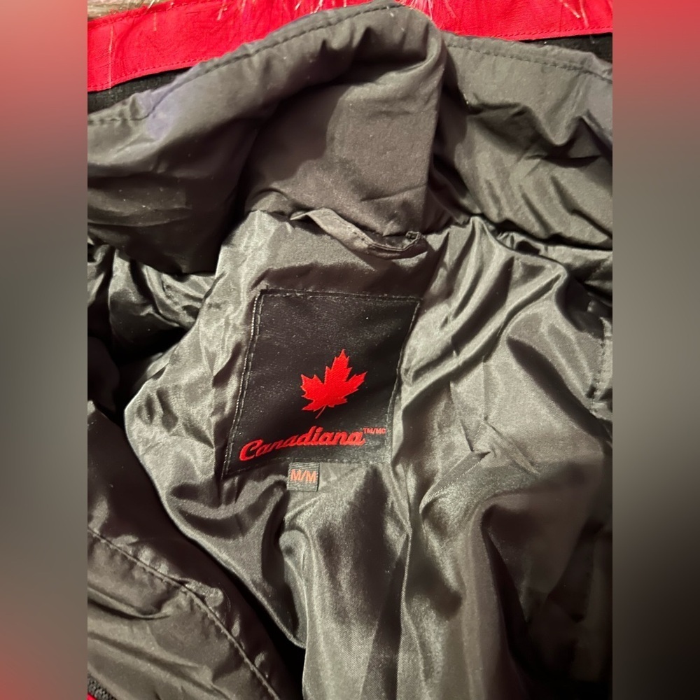 NWT Canadians Women's Red winter Jacket with Faux Fur Trim - Picture 3 of 11